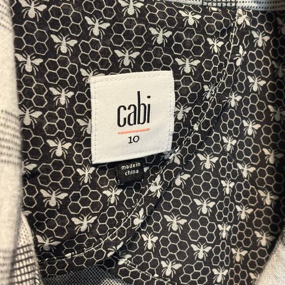 CAbi Plaid Gray & Black Valentina Blazer - size 10, Style #5292 - Picture 6 of 8